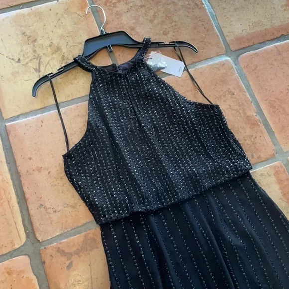 NEW ✨ Mango MNG Black Long Sequin Halter Party Dress 4 - Picture 7 of 8